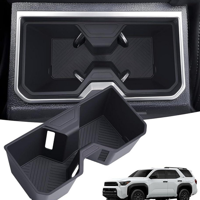 KATORN Center Console Cup Holder Inserts for Toyota 4Runner 2026 2025 (6th Gen), Interior Accessories TPE Cup Holder for 2025-2026 4 Runner, Black