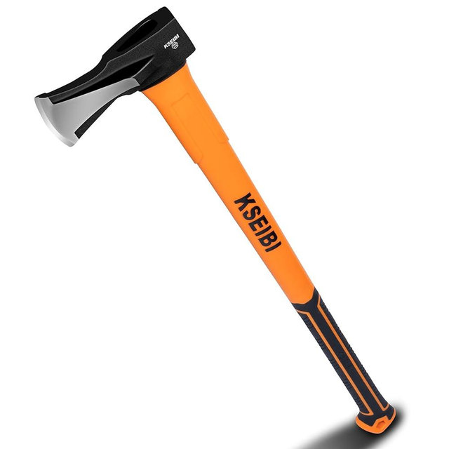 KSEIBI 36-Inch Splitting Axe - Forged Carbon Steel, Wood Splitter & Kindling Axe for Chopping, Heavy-Duty Maul with Ergonomic Fiberglass Handle, Shock Reduction, Anti-Slip Grip