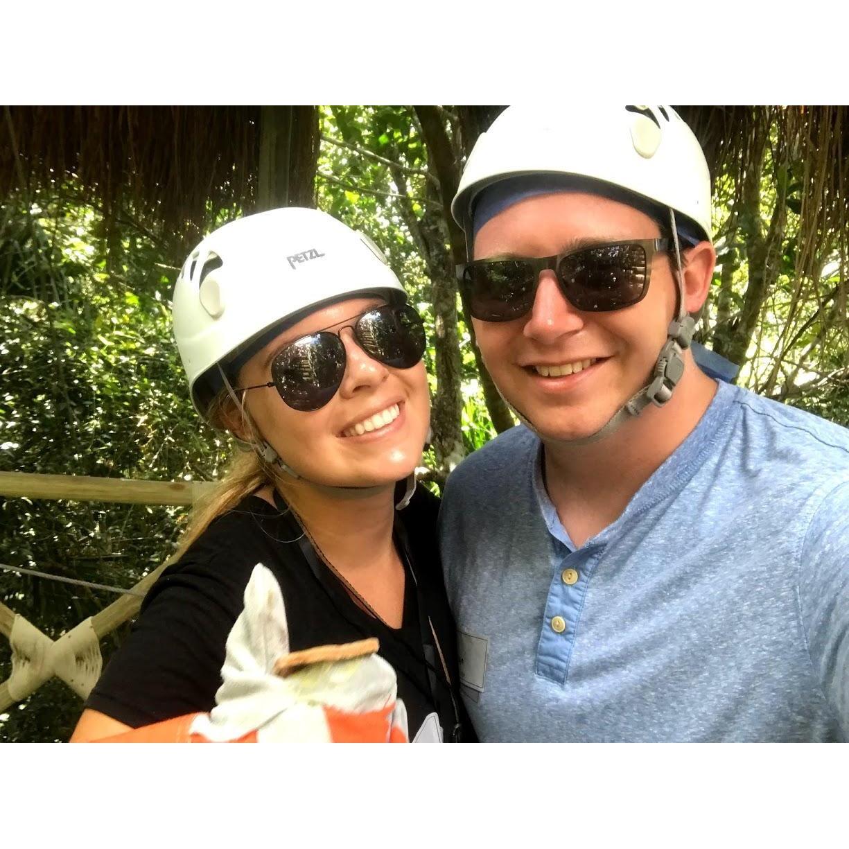 2018: Ziplining in Cancun Mexico