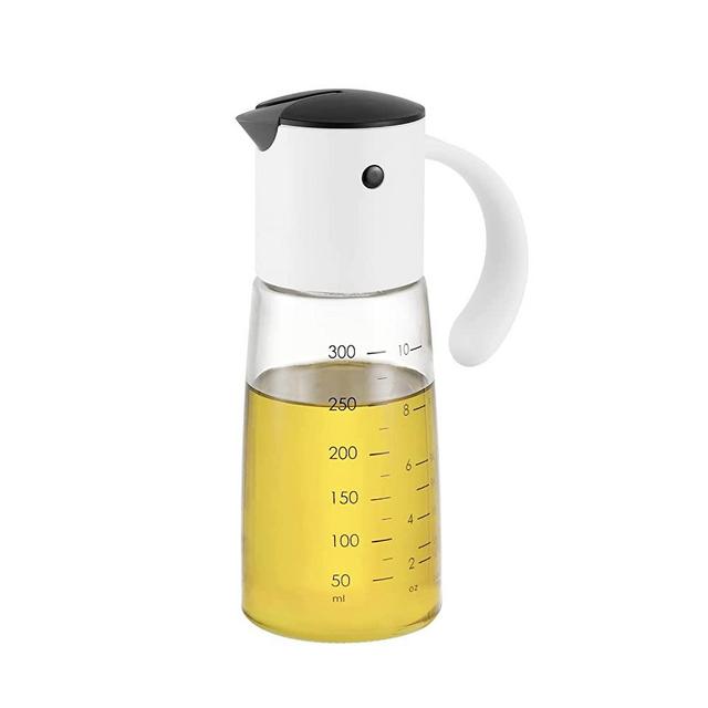 Vucchini Drip Free Cooking Oil & Vinegar Dispenser with No Drip Bottle Spout - Oil Pourer Dispensing Bottles (white color)