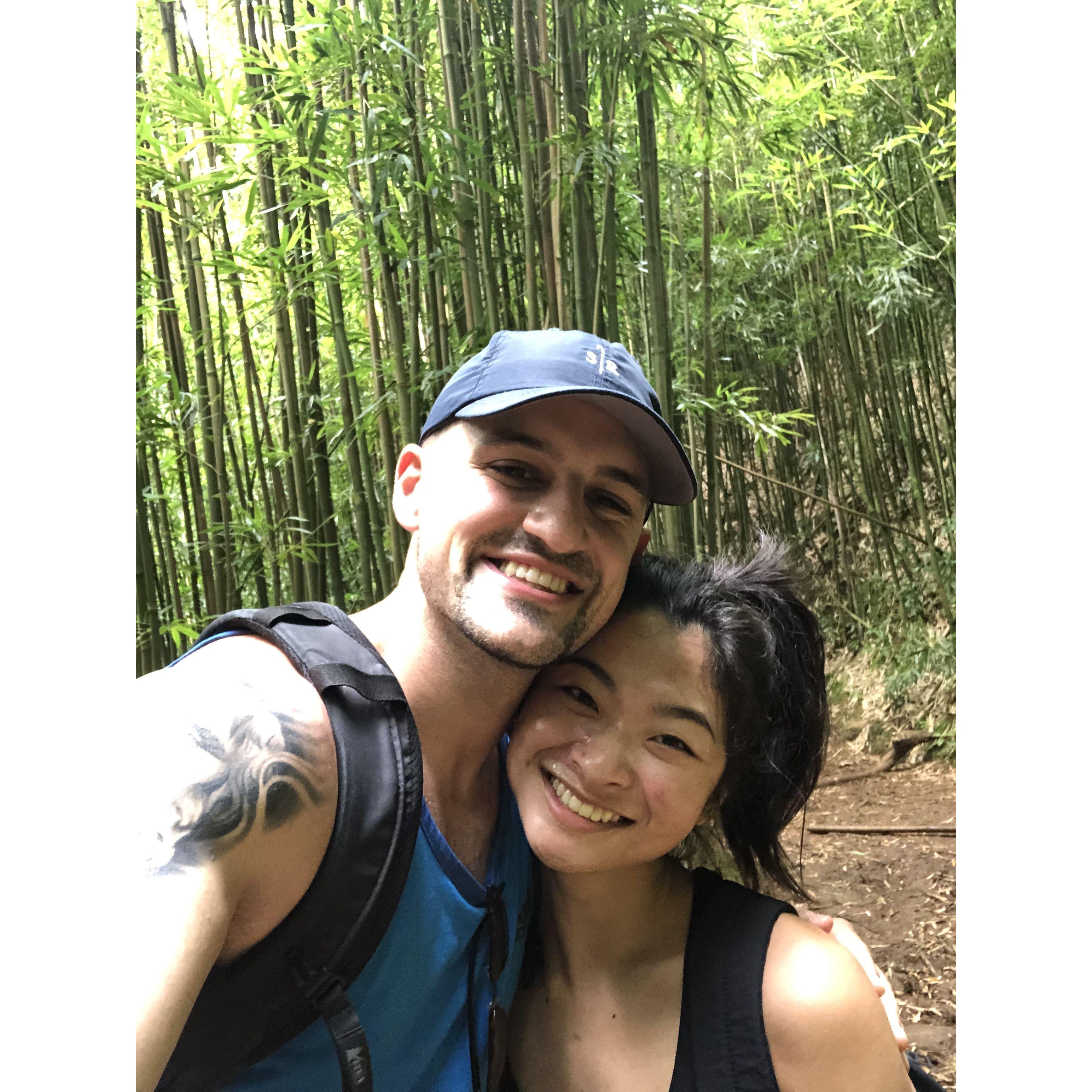 Hiking in Hawaii on our first vacation together March 2022.