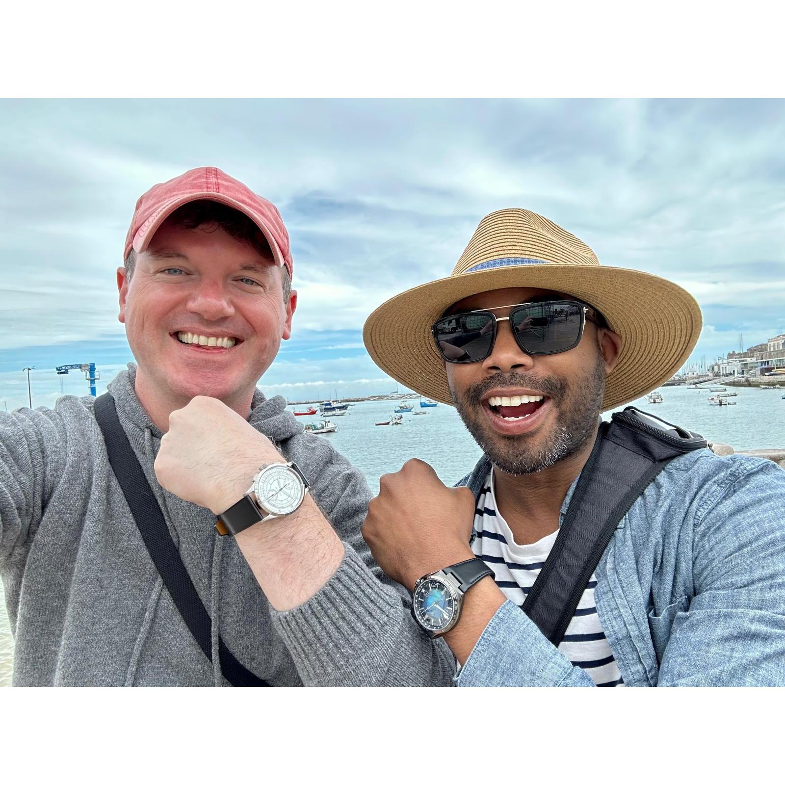 Our engagement watches. Danny's is engraved with "Long live our love story" (a nod to his love of Tay Tay). Cristiano's is engraved with ASL "I love you."