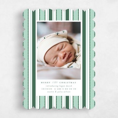 Blue Scalloped Holiday Card - Mayfair