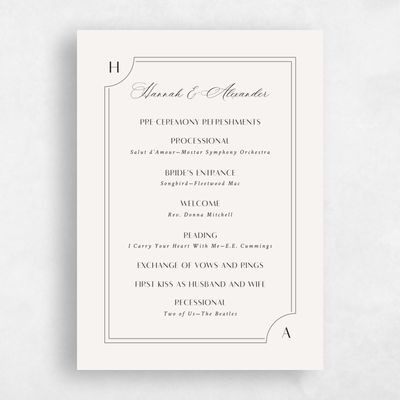 Beige Simple Wedding Program - Lynx