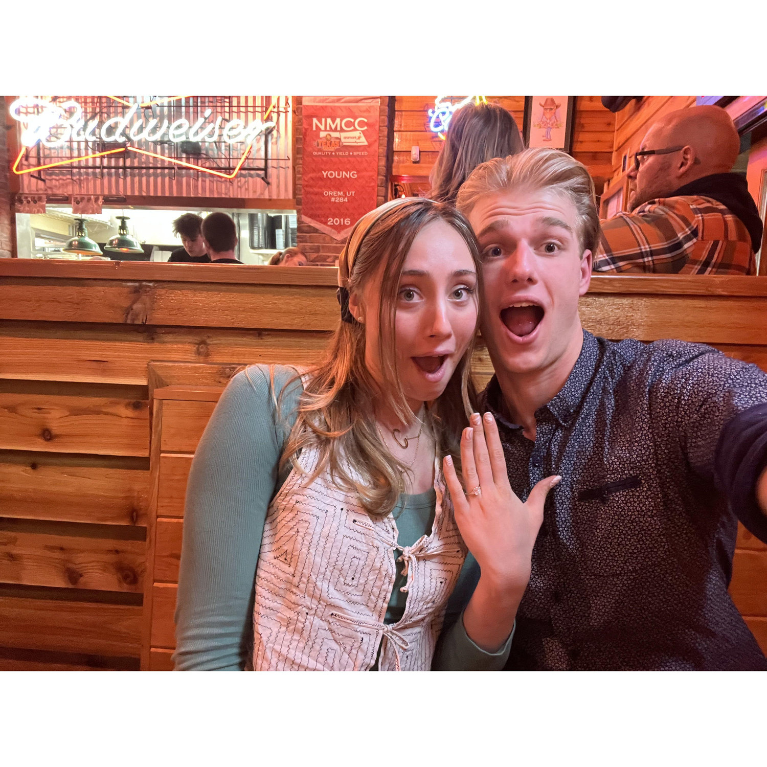 Texas Roadhouse after getting engaged