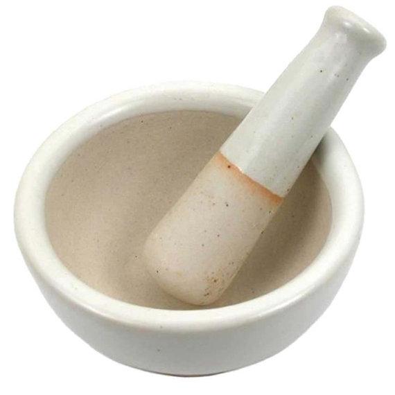Ceramic Mortar And Pestle Set - 4 Inches Wide: TJ01-02212