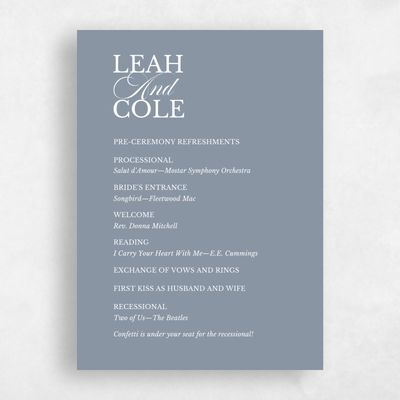Blue Wedding Program - Ellis