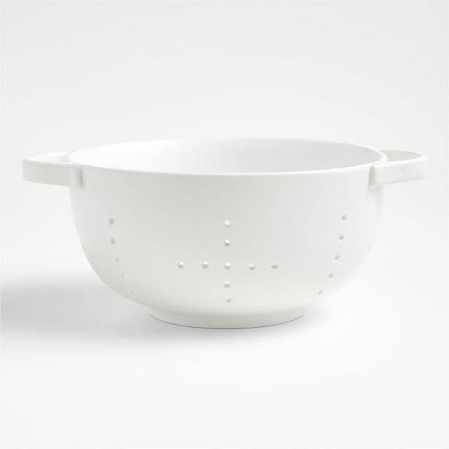 Mila Matte White Ceramic Colander