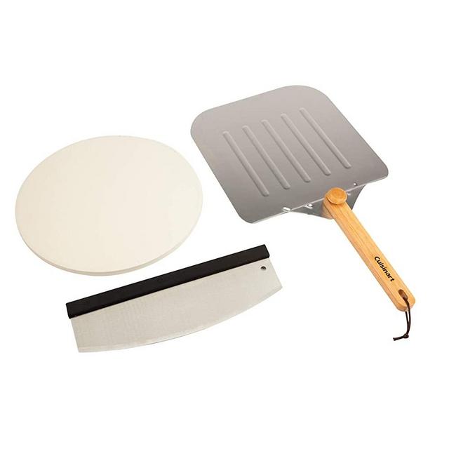 Cuisinart CPS-515 Deluxe Grilling Pack Stone, Peel, Pizza Cutter, Aluminum