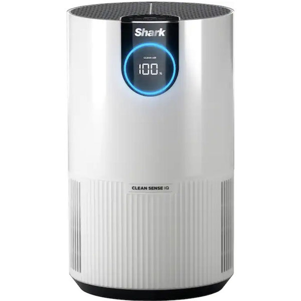 Shark - Clean Sense Air Purifier 500, Clean Sense IQ, NanoSeal True HEPA, 500 sq. ft., Filters 99.9% of allergens, Pro Odor Lock - White