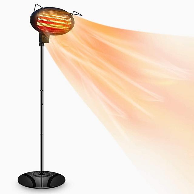 Patio Heater-1500W Outdoor Heater,Outdoor Patio Heater,Outdoor Electric Heater,Infrared Heater,w/3 Power Levels Patio Heater For Overheat Protection,Tip-Over,LED display,Weatherproof,Garage,Garden