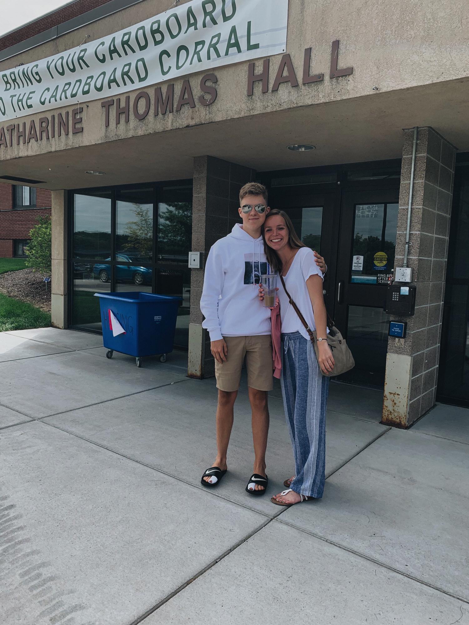 We got Asa moved in to UW-Eau Claire after a week of Faith being there for marching band! We were so excited to be able to be there together! Fall 2019.