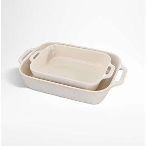 Staub 2-Piece Rustic Ivory Ceramic Baking Dish Set + Reviews | Crate & Barrel