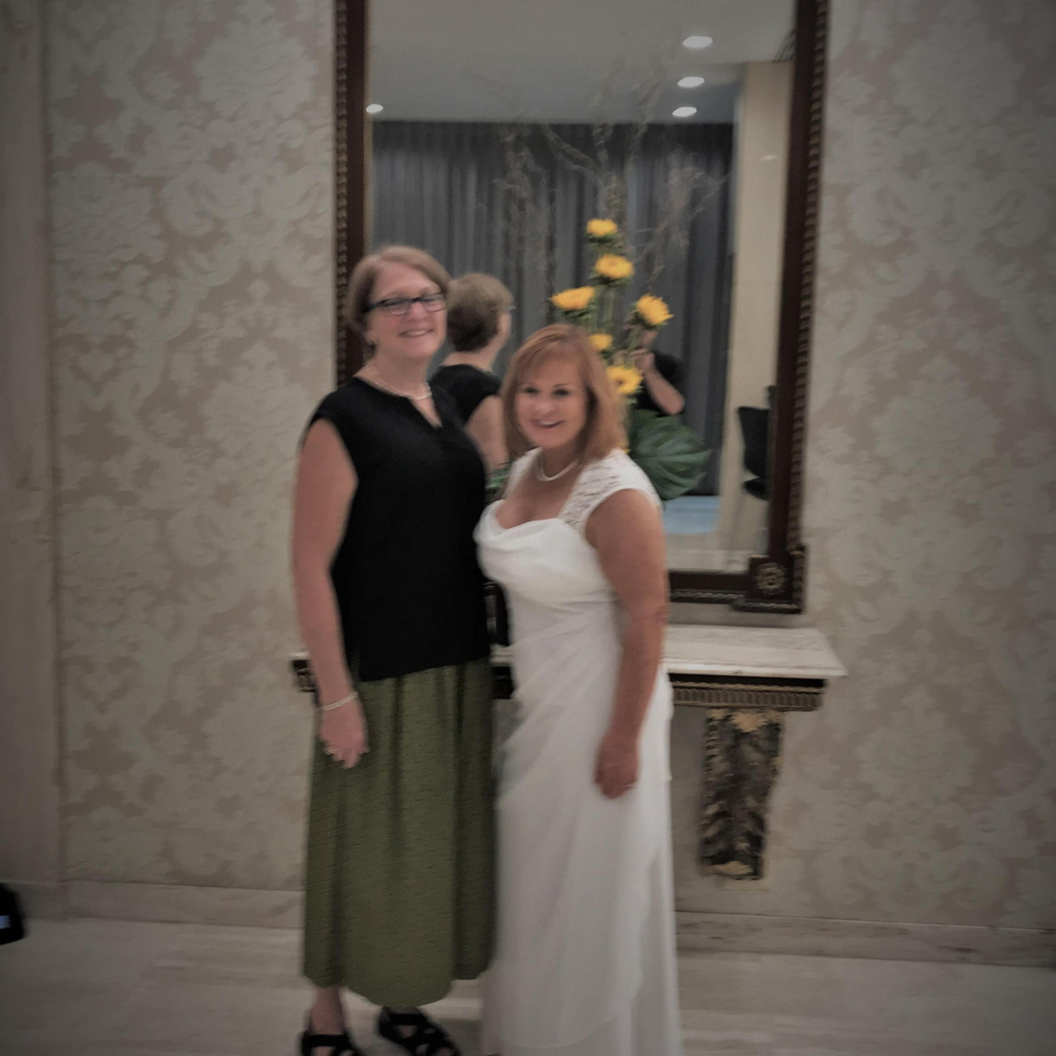 Lorna and Terri in lobby of Park Lane Hotel