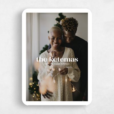 White Rounded Holiday Card - Lisbon