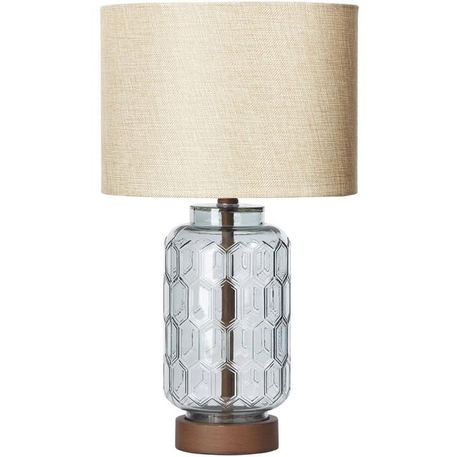 (2 pack) Better Homes & Gardens Blue Geo Textured Glass Table Lamp