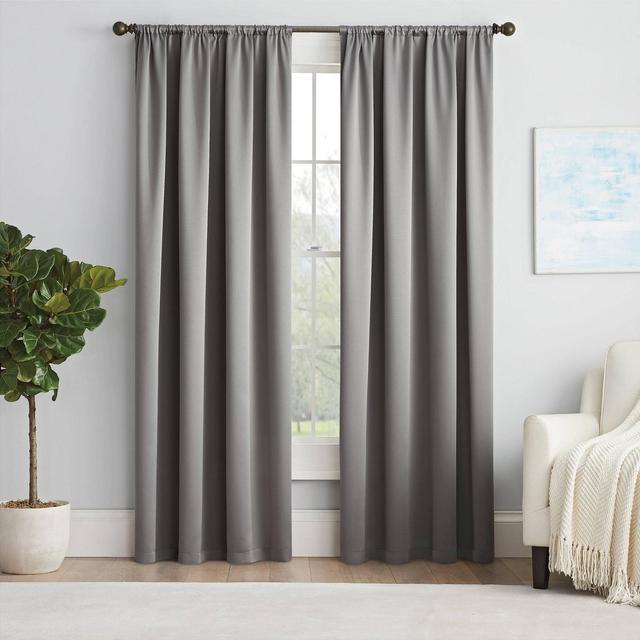 54"x54" Solid Thermapanel Room Darkening Curtain Panel Gray - Eclipse