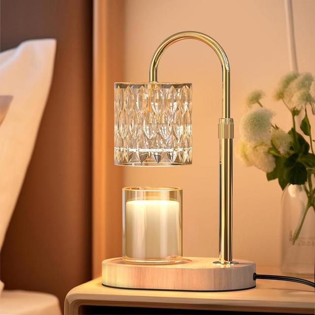 Candle Warmer Lamp with Timer and Adjustable Height, Vintage Home Bedroom Decor, Gifts for Mothers, and Housewarming Gifts, Electric Wax Melt Warmer Lamp with 2 Bulbs