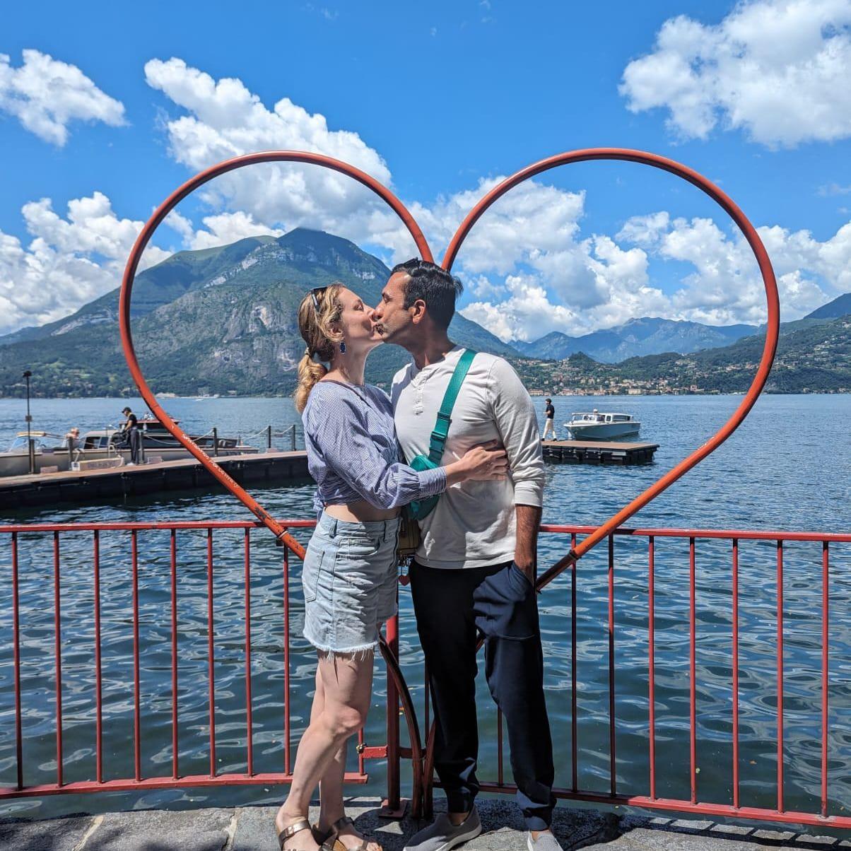 We traveled through France, Italy, Switzerland, and England in June 2024 after attending Nitesh's 5-year business school reunion. This is us at Lake Como, Italy!