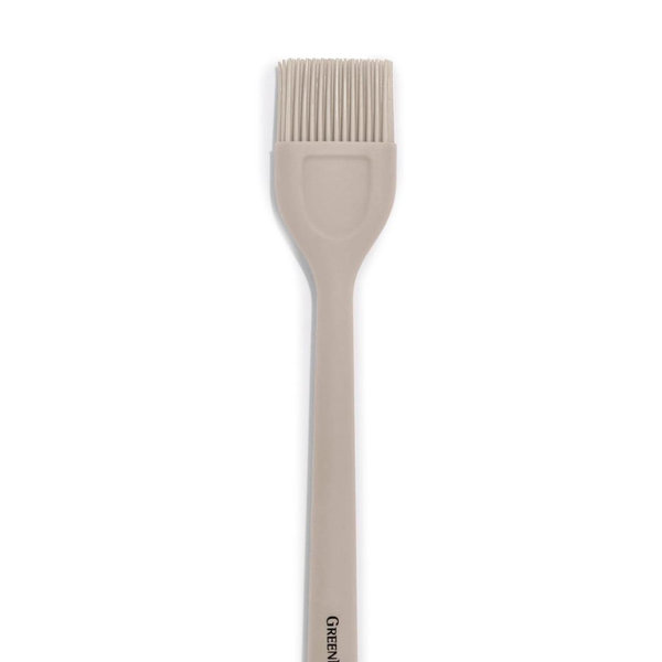 GreenPan Silicone Basting Brush, Cooking Kitchen Utensil, Sauce Marinades BB TaupeQ Grill Bake, Flexible Rubber Nonstick Cookware, Steel Core Heat-Resistant, Anti-Slip Handle BPA-Free Dishwasher Safe, Taupe