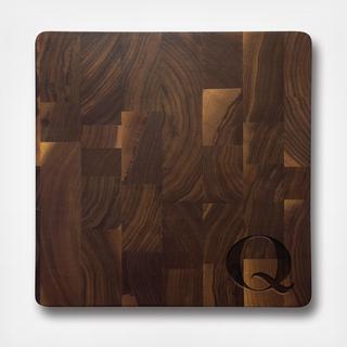 Square Walnut Monogram Butcher Block