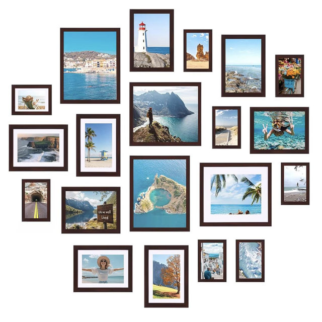 20 Pack Picture Frames Brown