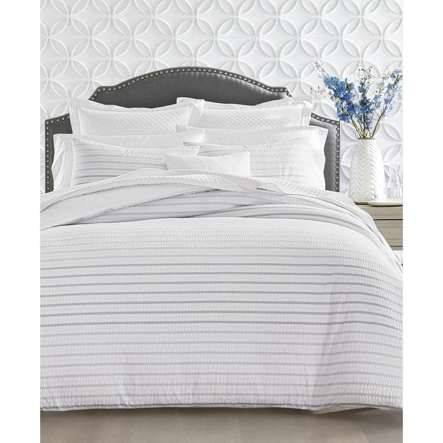CLOSEOUT! Charter Club Seersucker Ombre Stripe, King Comforter Set, Exclusively at Macy’s