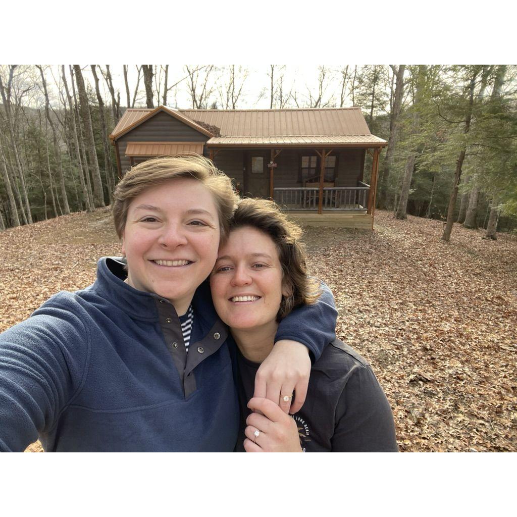 We got engaged and then escaped to a cabin in Hocking Hills to celebrate.