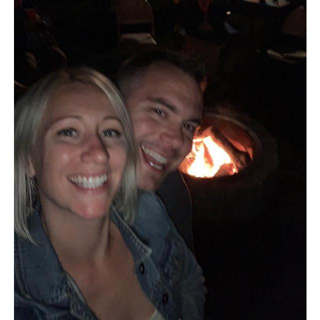 Our first fire in our new fire pit!