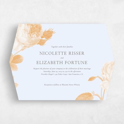 Blue Diamond Wedding Invitation - Milna Landscape