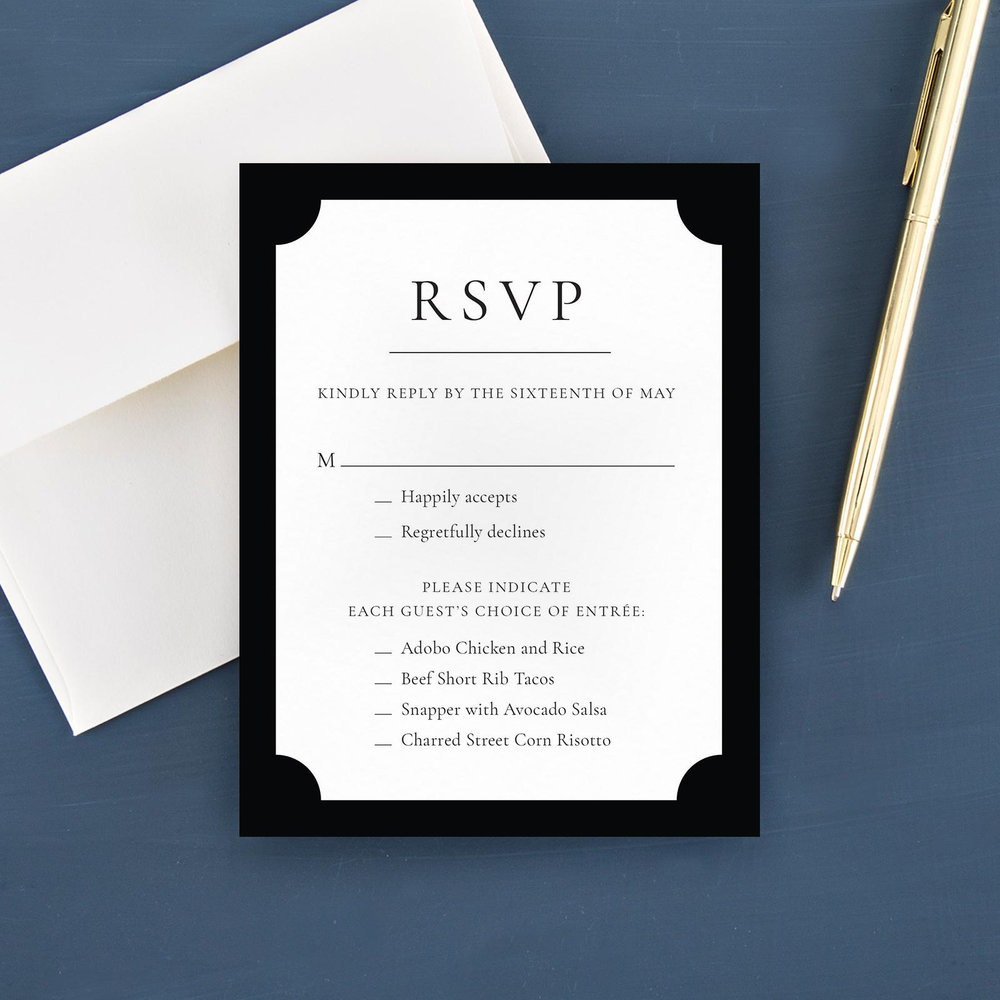 Blake Frame | Black | Zola Wedding Invitations