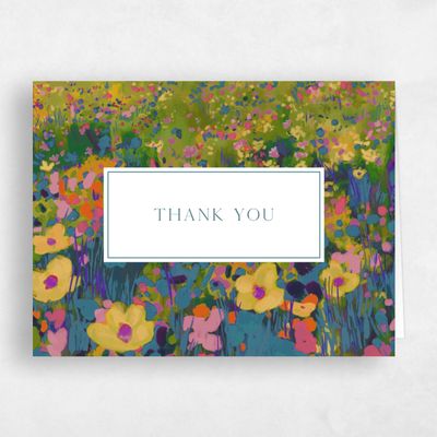 Grayed Teal, Blue Wedding Thank You - Alta Landscape