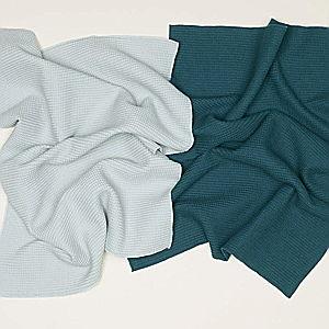 Essential Waffle Dish Towel - Sky/Peacock
