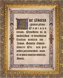 Latin Hail Mary Gold Framed Art