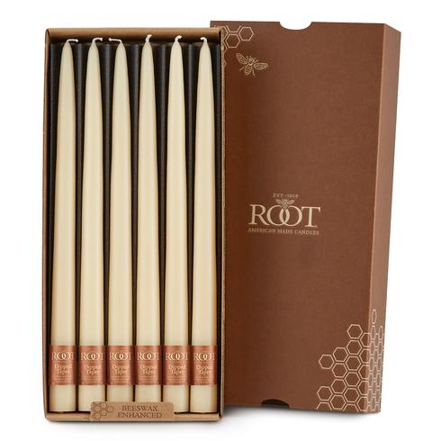 12" Dipped Taper Candle Buttercream Box of 12 Candles