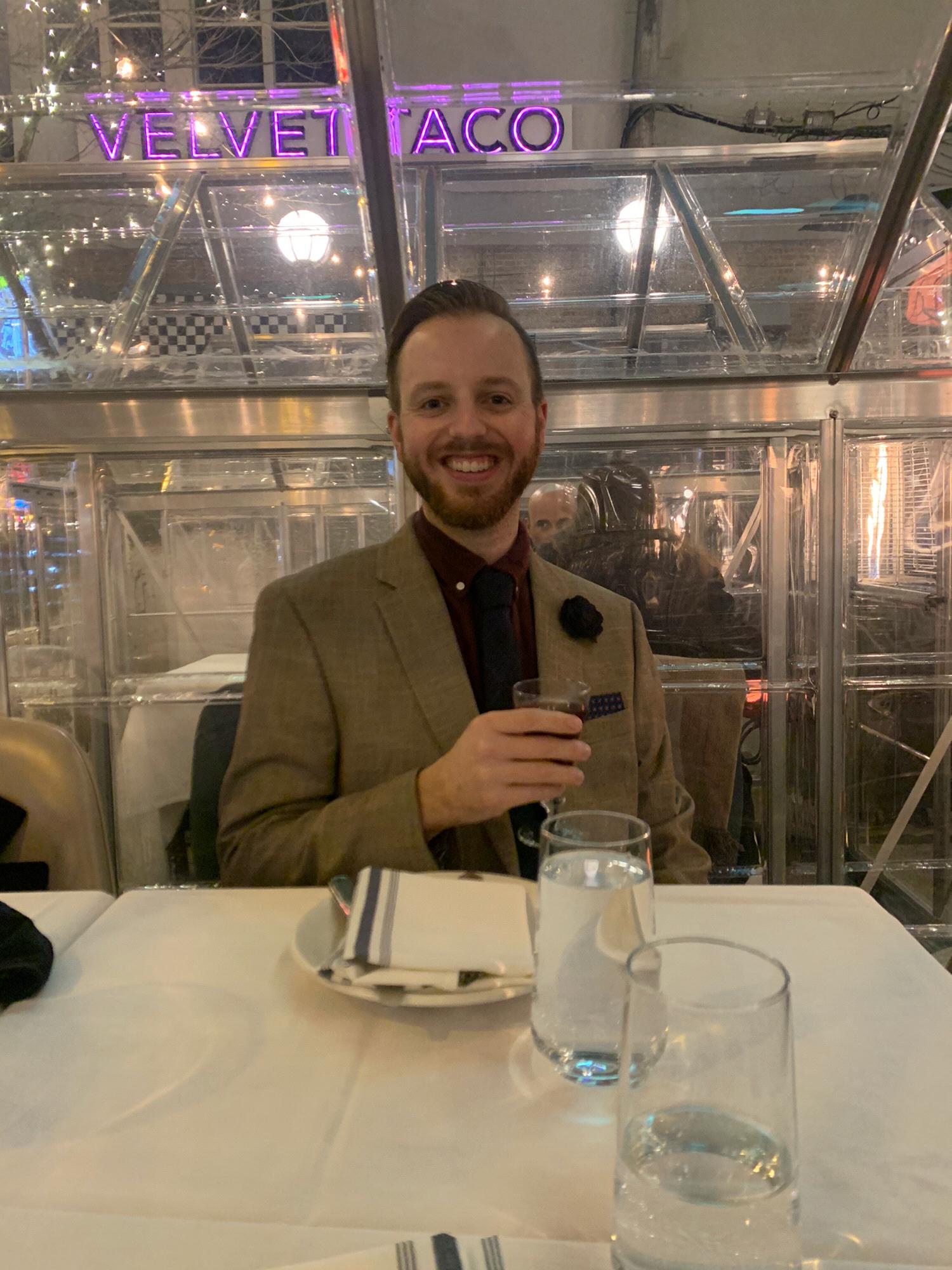 1.2.21. We went out for a celebratory meal on our original wedding date at Somerset in a personal greenhouse!