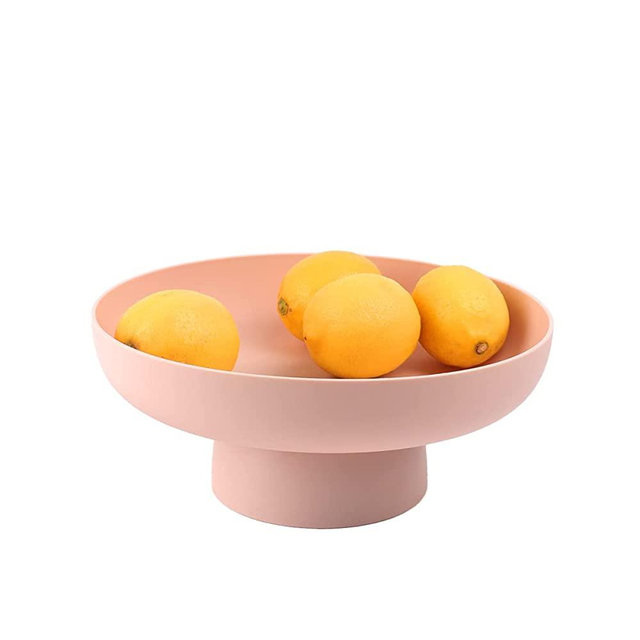 10.4 Inch Fruit Bowl , Fruit Bowl For Kitchen Counter, Pedestal Fruit Bowl For Table Countertop, Decorative Fruit Bowls For Home, Pink