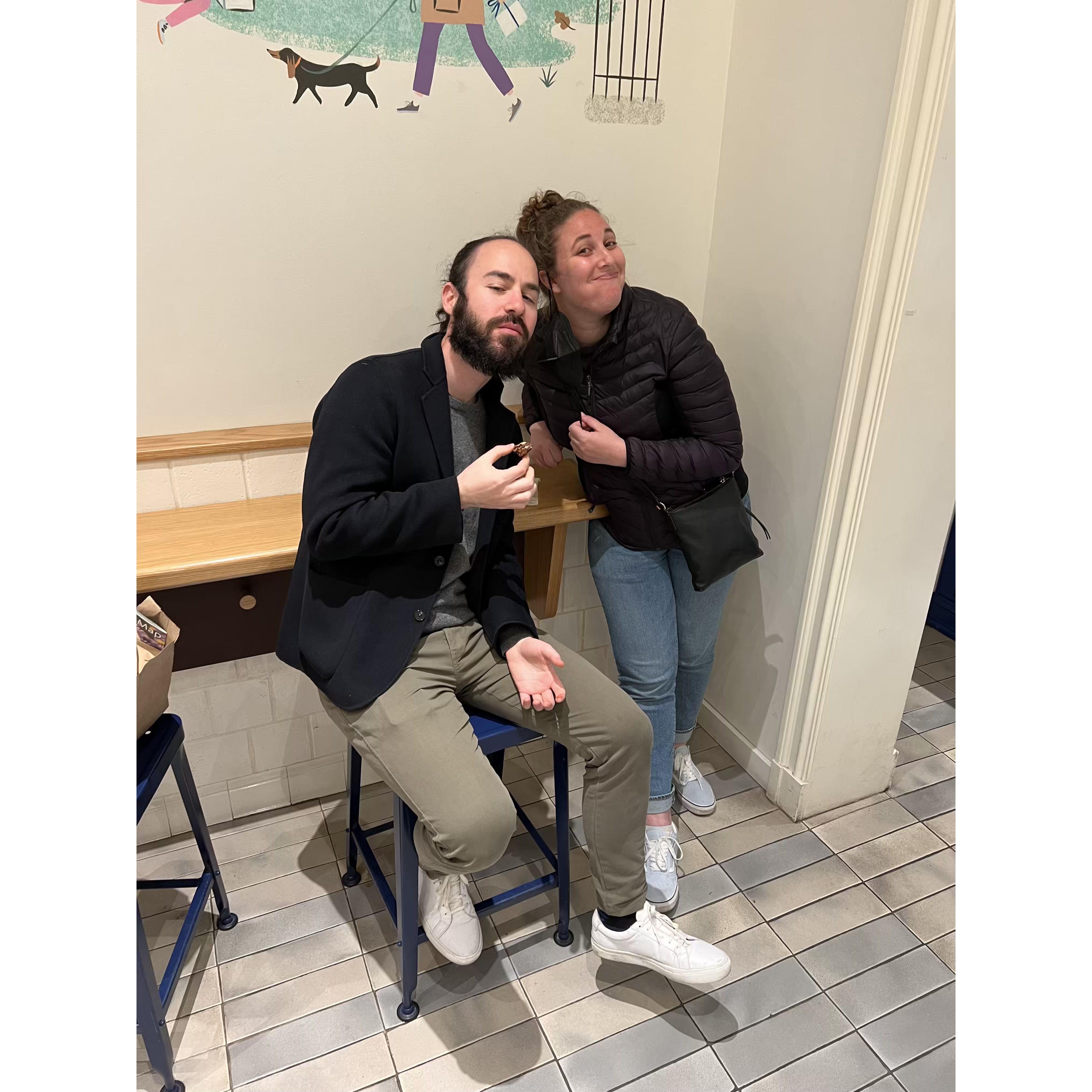 Happy tongues and tummies at Levain Bakery.