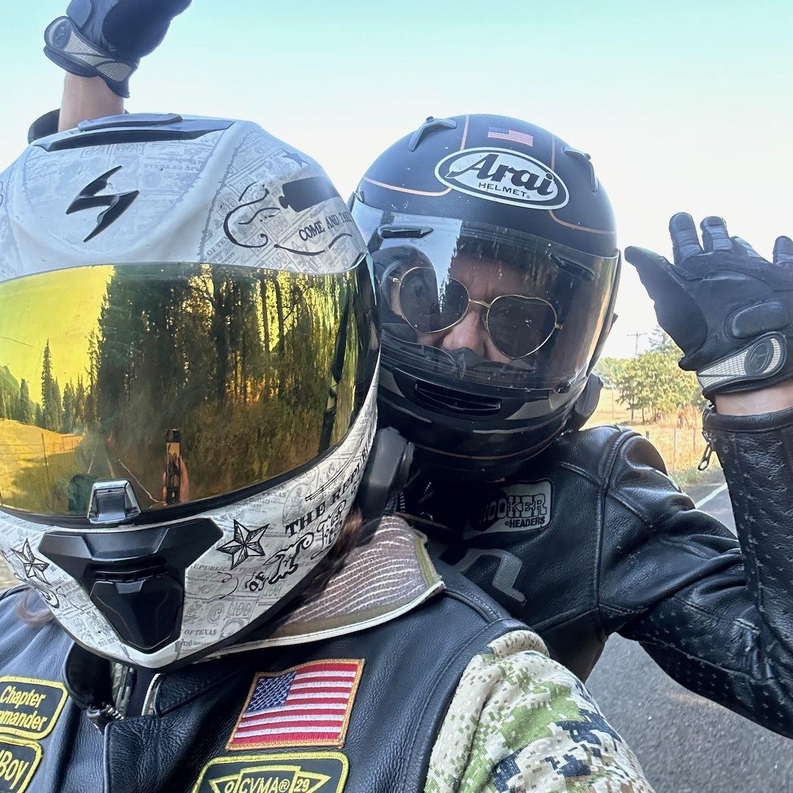 My first ride on Eli's harley