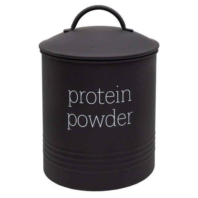 Auldhome Design-2.5qt Enamelware Protein Powder Canister Black