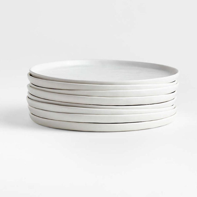 Mercer Matte White Porcelain Salad Plates, Set of 8