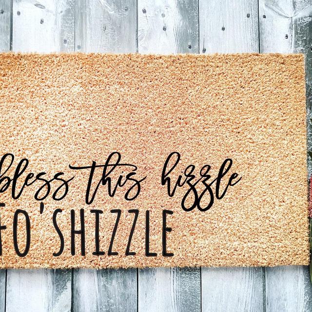 Bless this Hizzle Fo'Shizzle Funny Doormat | Mullet Door Mat | Welcome Mat | Funny Door Mat | Funny Gift | Home Doormat | Housewarming Gift