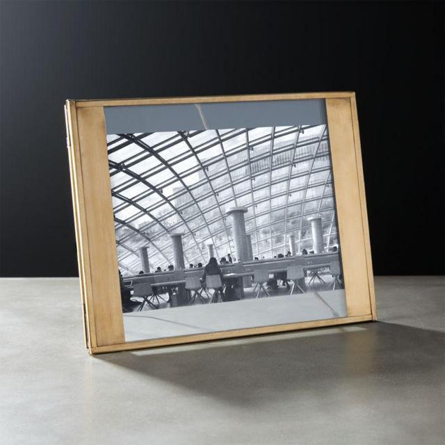 CB2 Maarten Antiqued Brass 5"x7" Picture Frame