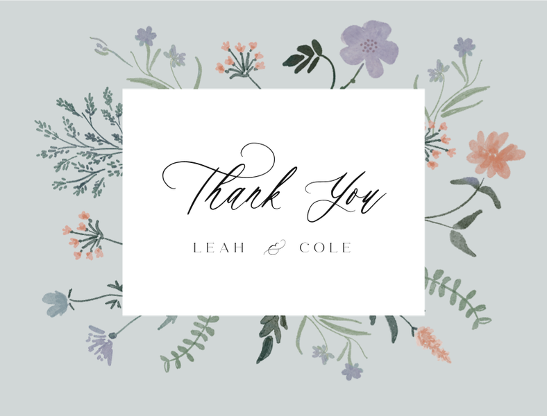 Valentina Landscape | Blue Sage Mist | Zola Thank You Cards