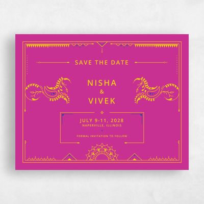 Pink Wedding Save the Date - Sona Stamp