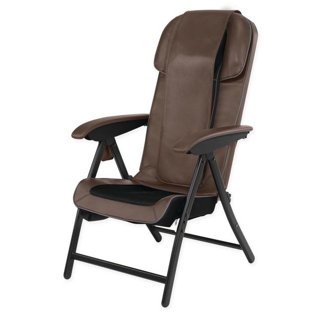 HoMedics® Fold-Away Massaging Shiatsu Lounge Chair in Brown
