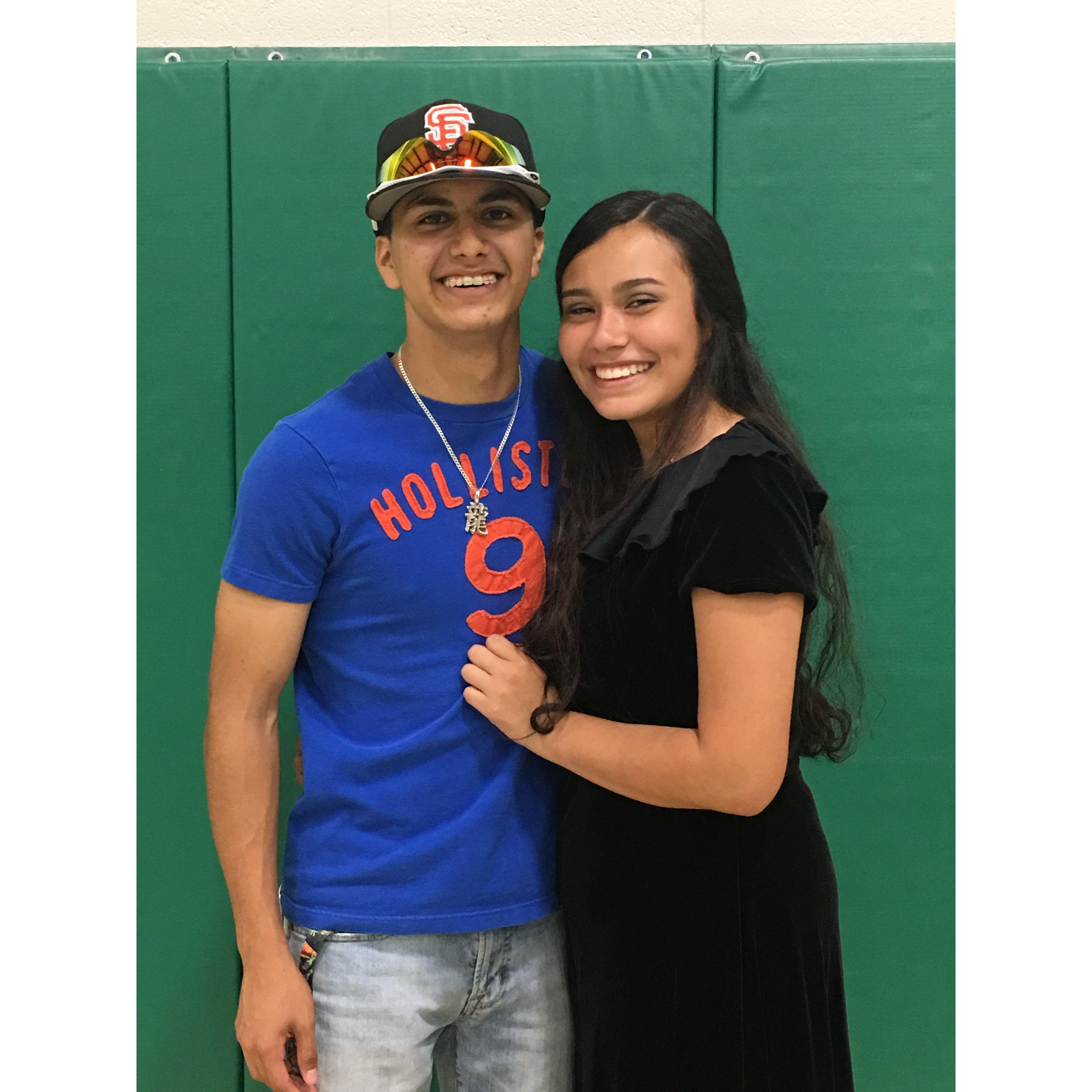 This was our first photo together as a couple