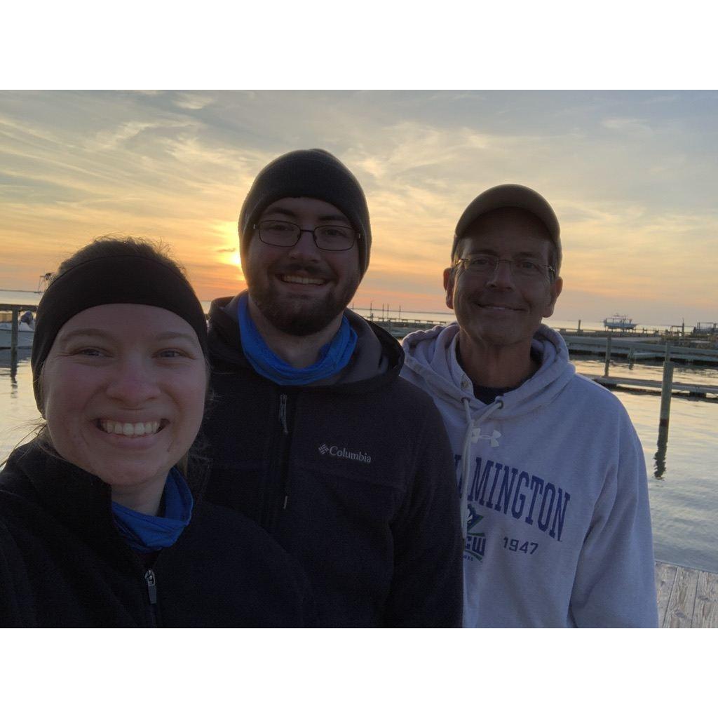 2020 - Wade is still trying to get Mychaela to like fishing. He even took her out on a boat at Harkers Island with his dad. (she may be starting to enjoy it a little. shhh. don't tell him)