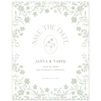 White Modern Wedding Digital Save the Date - Gaia Portrait