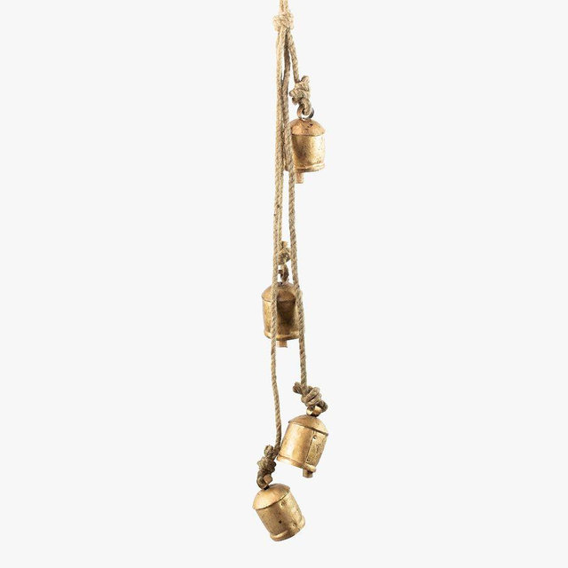 Rustic Iron Hanging Bells, 26"L